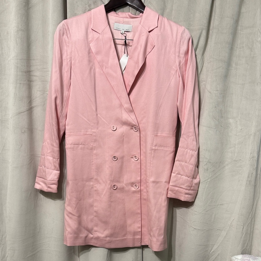 Fleur du Mal Soft Pink Double-Breasted Blazer
